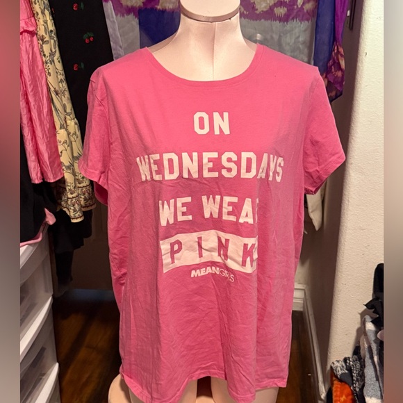 Mean Girls Tops - Pink Graphic Tee with Slogan